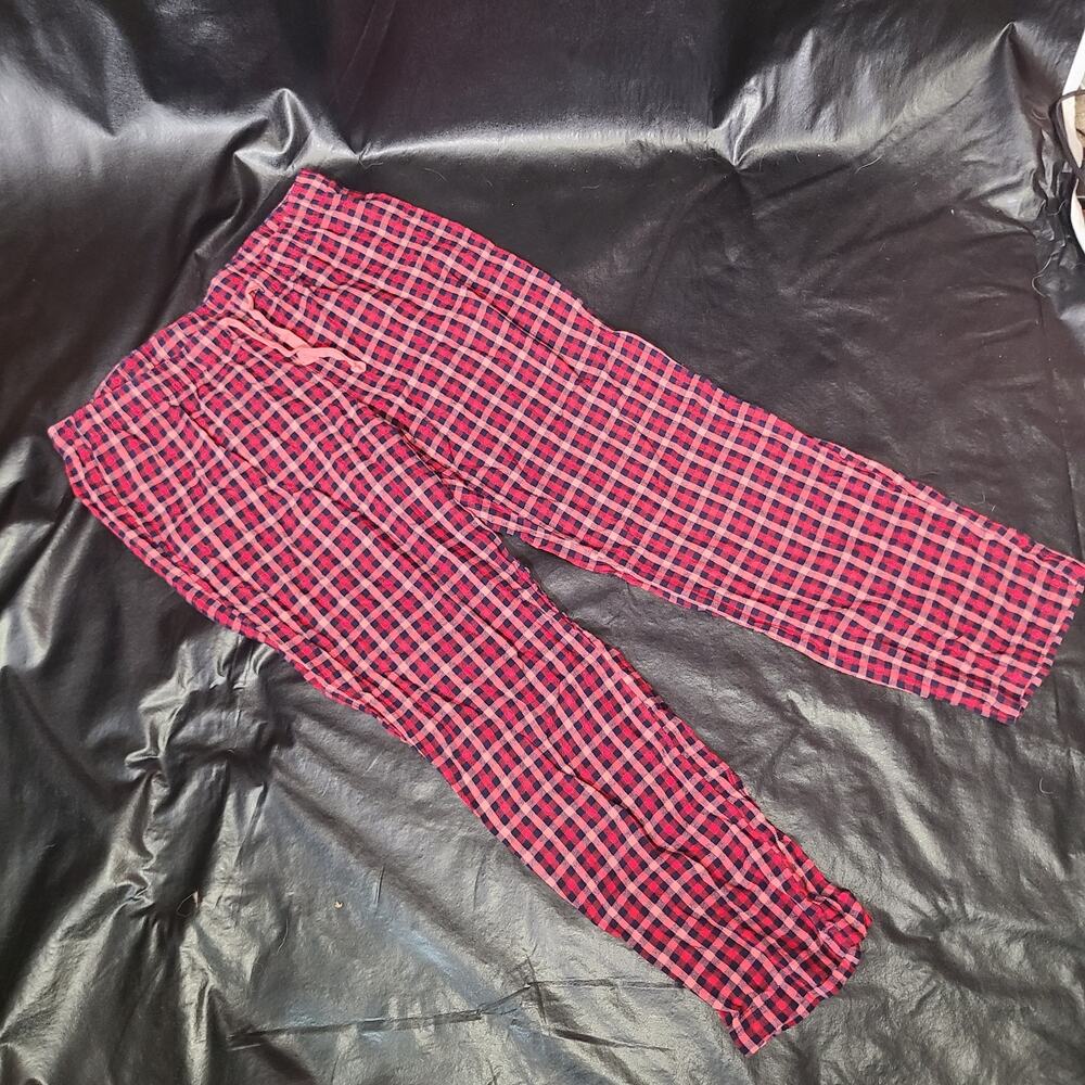 Old Navy red pink plaid loungewear pants size large